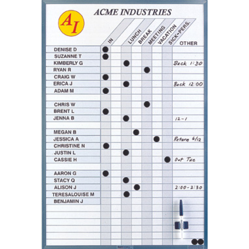 In Out Location Message Whiteboards Magnetic Employee In Out Board In Out Location Message Whiteboards Magnetic Employee In Out Board