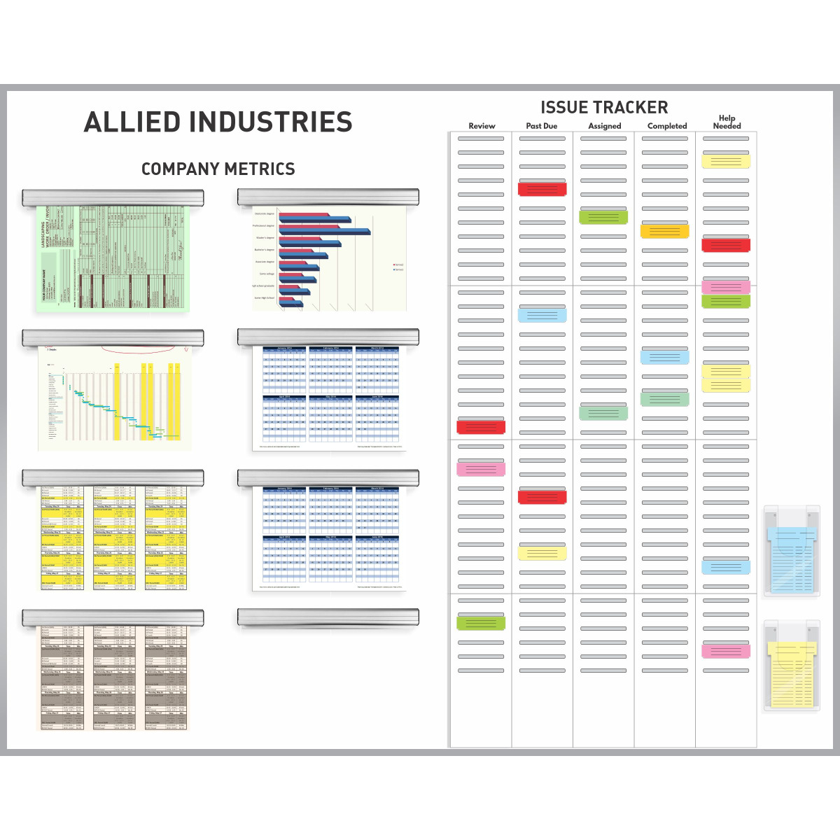 Metrics tracking whiteboard kit