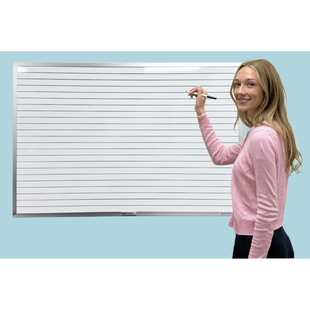 1" lined whiteboard