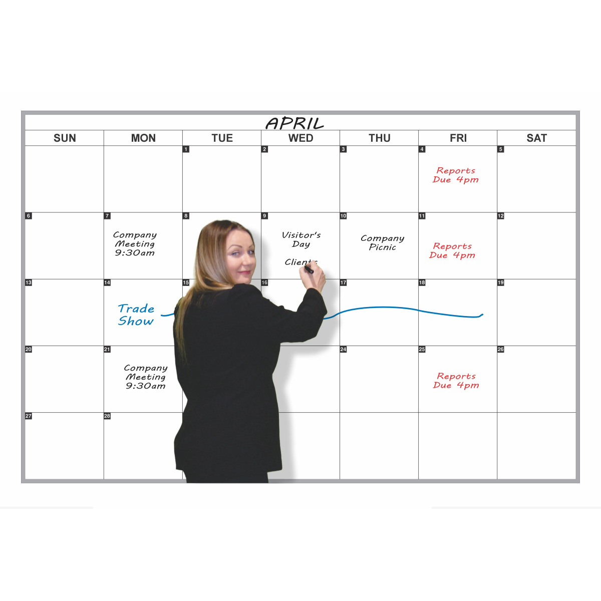 magnetic monthly calendar whiteboard