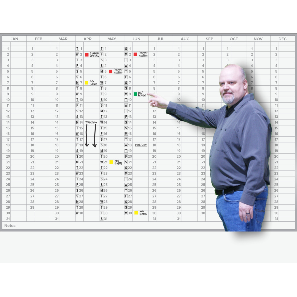 4'x6' full year scheduler whiteboard