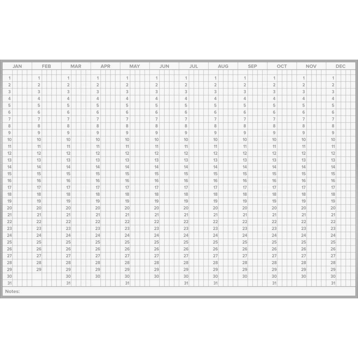 4'X6' Grid style full year scheduler