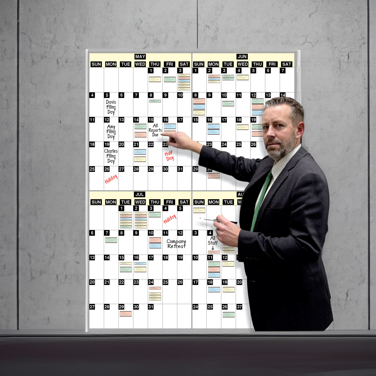 monthly calendar whiteboard