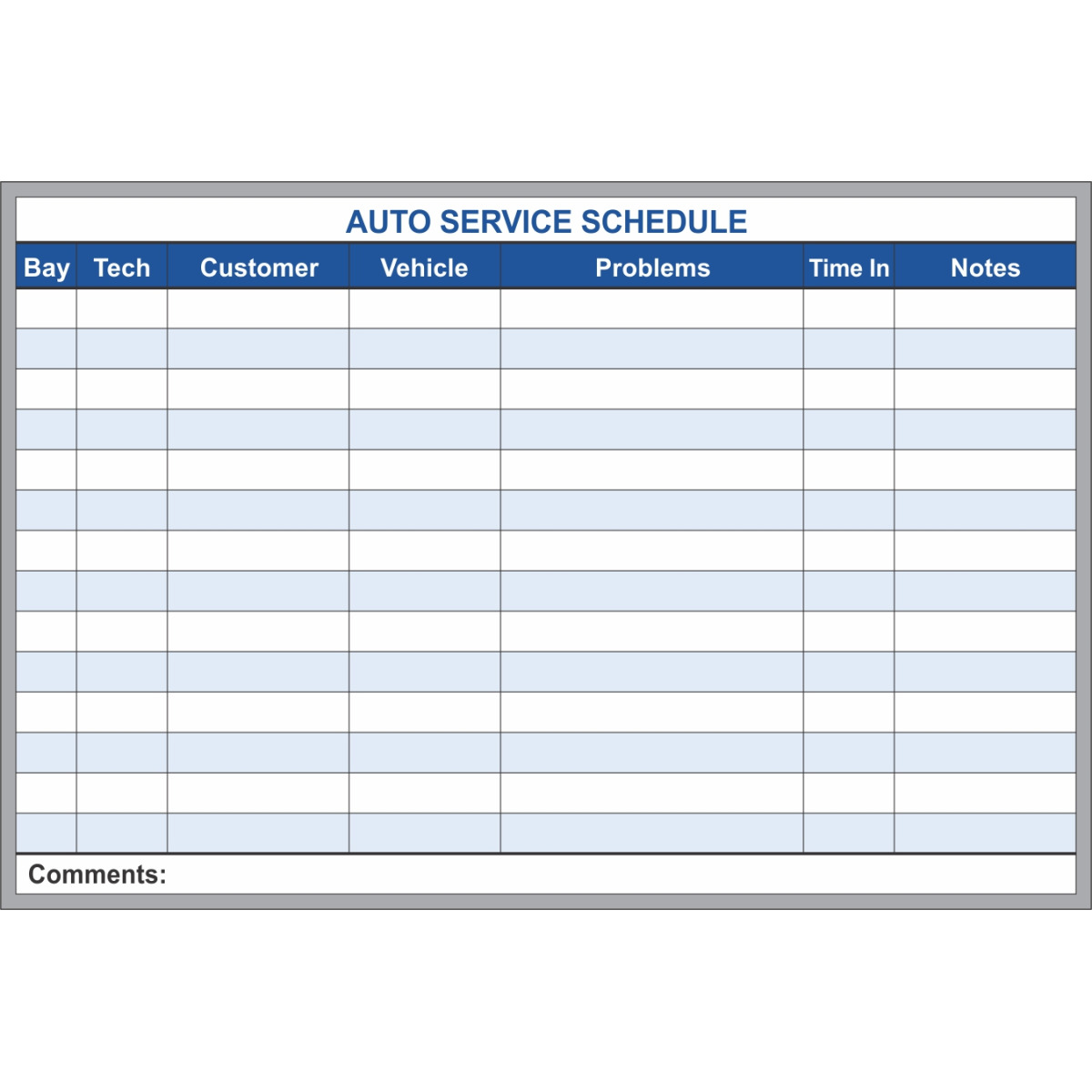 Auto Service Schedule 2x3