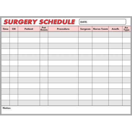 surgery scheduling board kit