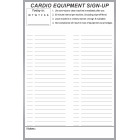 exercise equipment sign up dry erase board