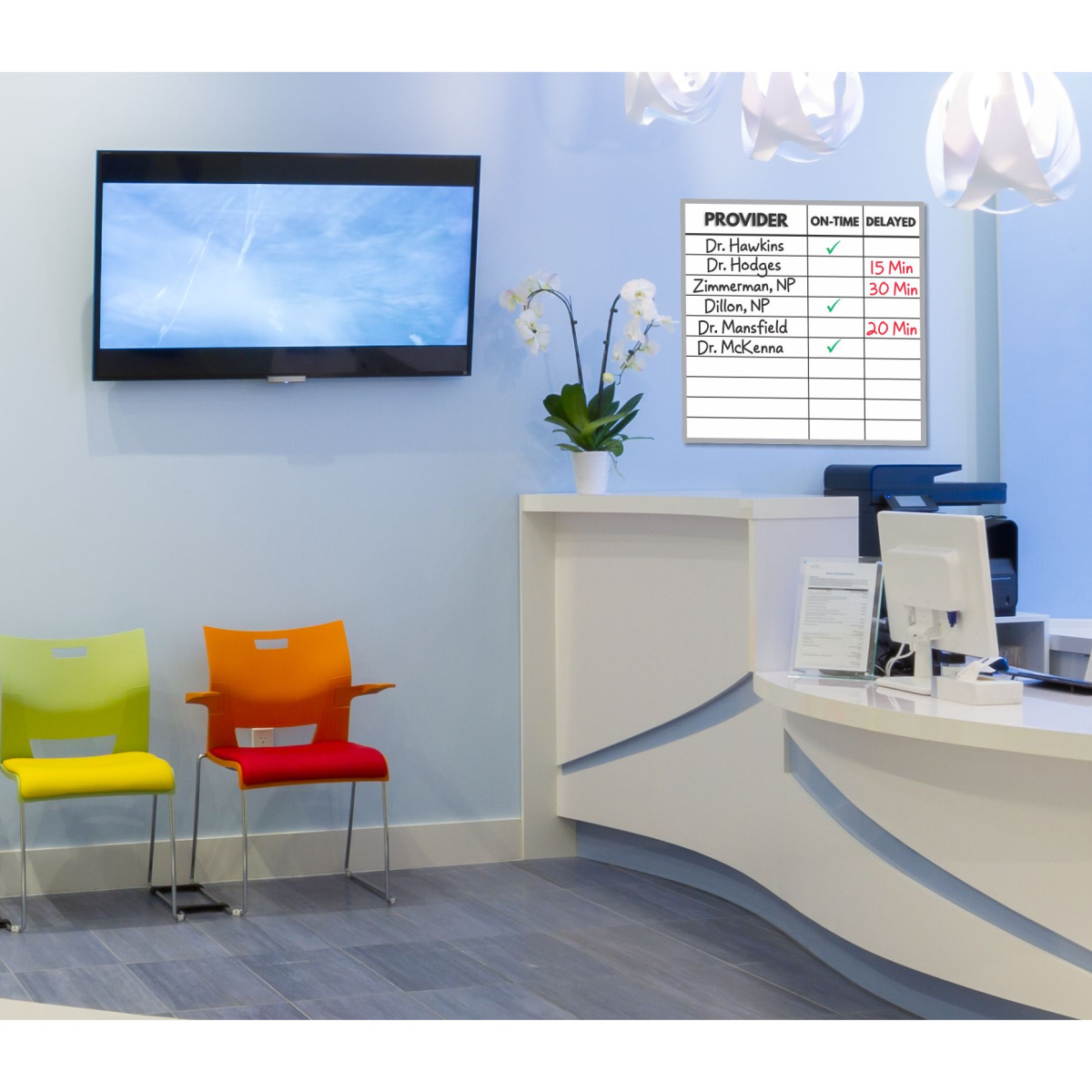Appointment On Time Whiteboard in Reception Room Appointment On Time Whiteboard in Reception Room