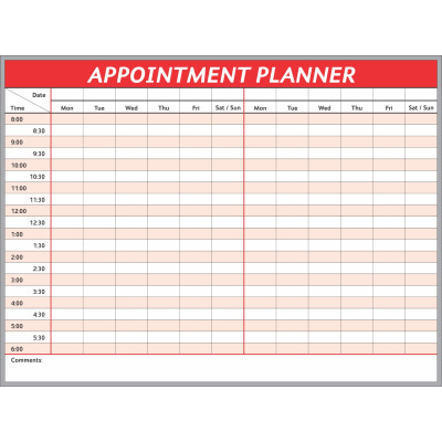 Appointment Planner Whiteboard Appointment Planner Whiteboard