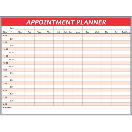 Appointment Planner Whiteboard Appointment Planner Whiteboard