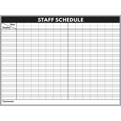 staff schedule whiteboard
