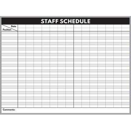 staff schedule whiteboard
