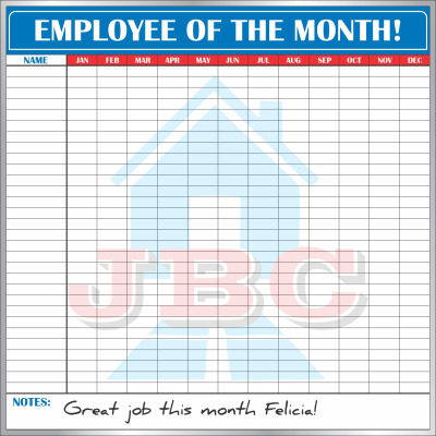 employee of the month recognition whiteboard
