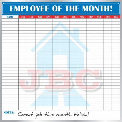 employee of the month recognition whiteboard