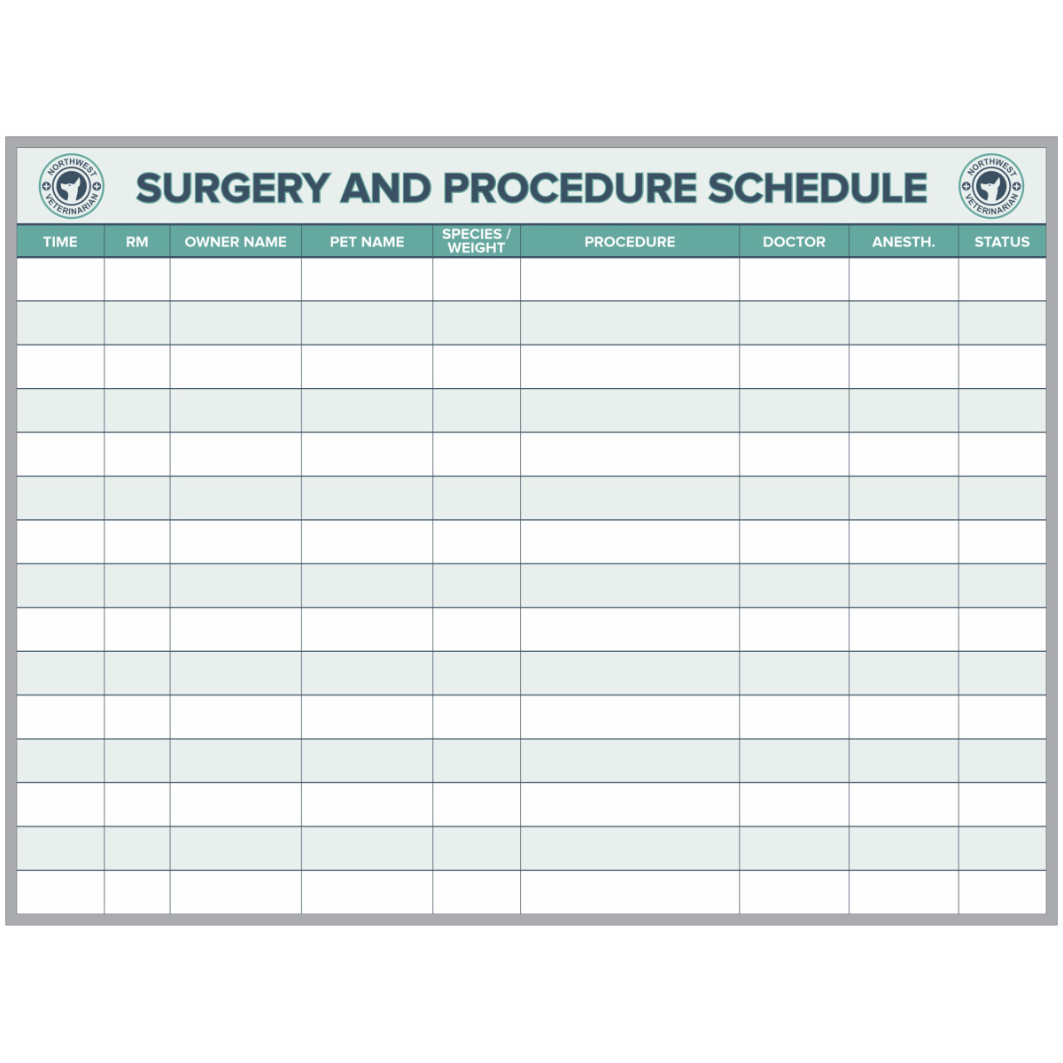 pet schedules for vets