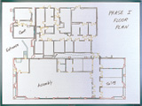 multi-purpose whiteboard system with 1x4 grid