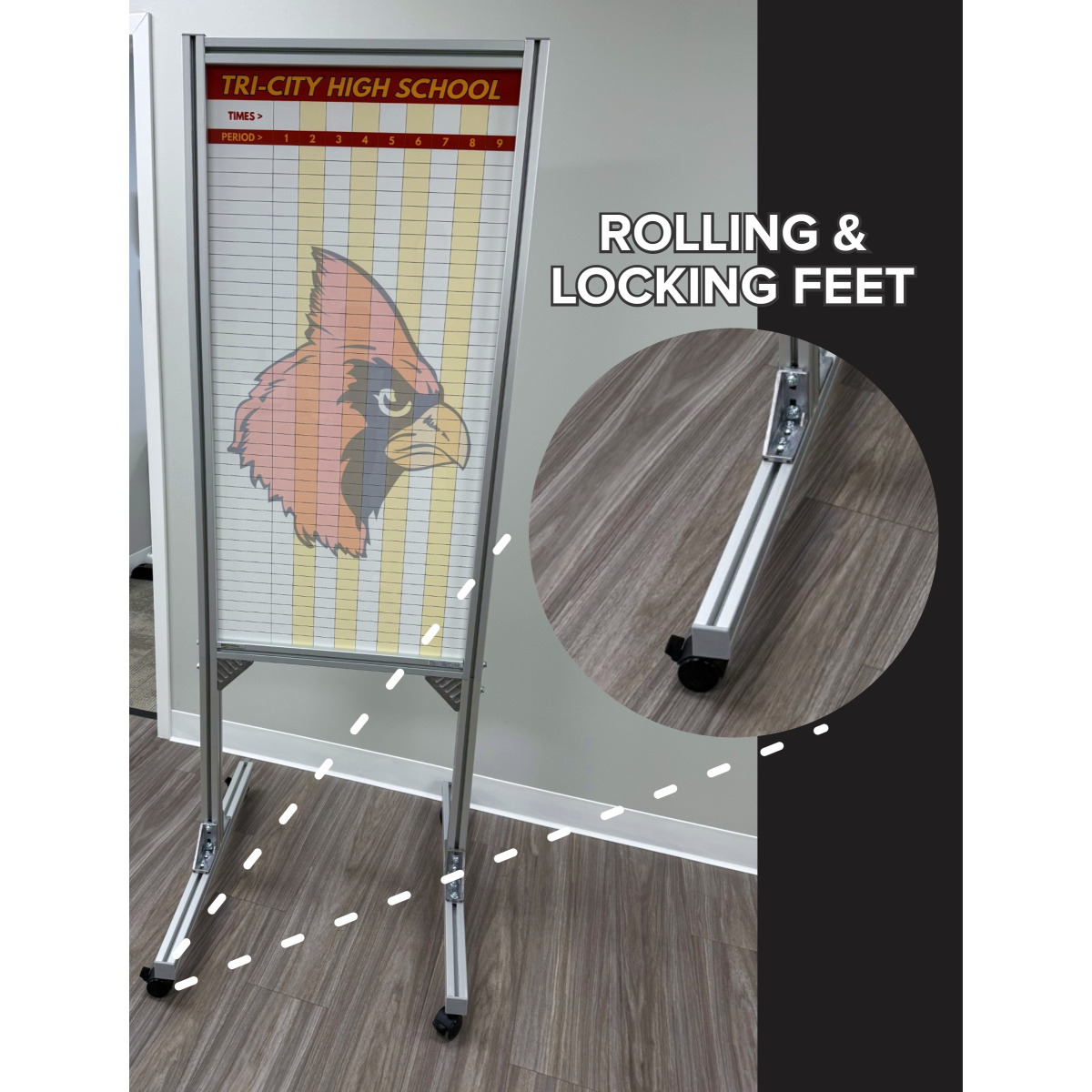 Rollin & locking wheels on a stand