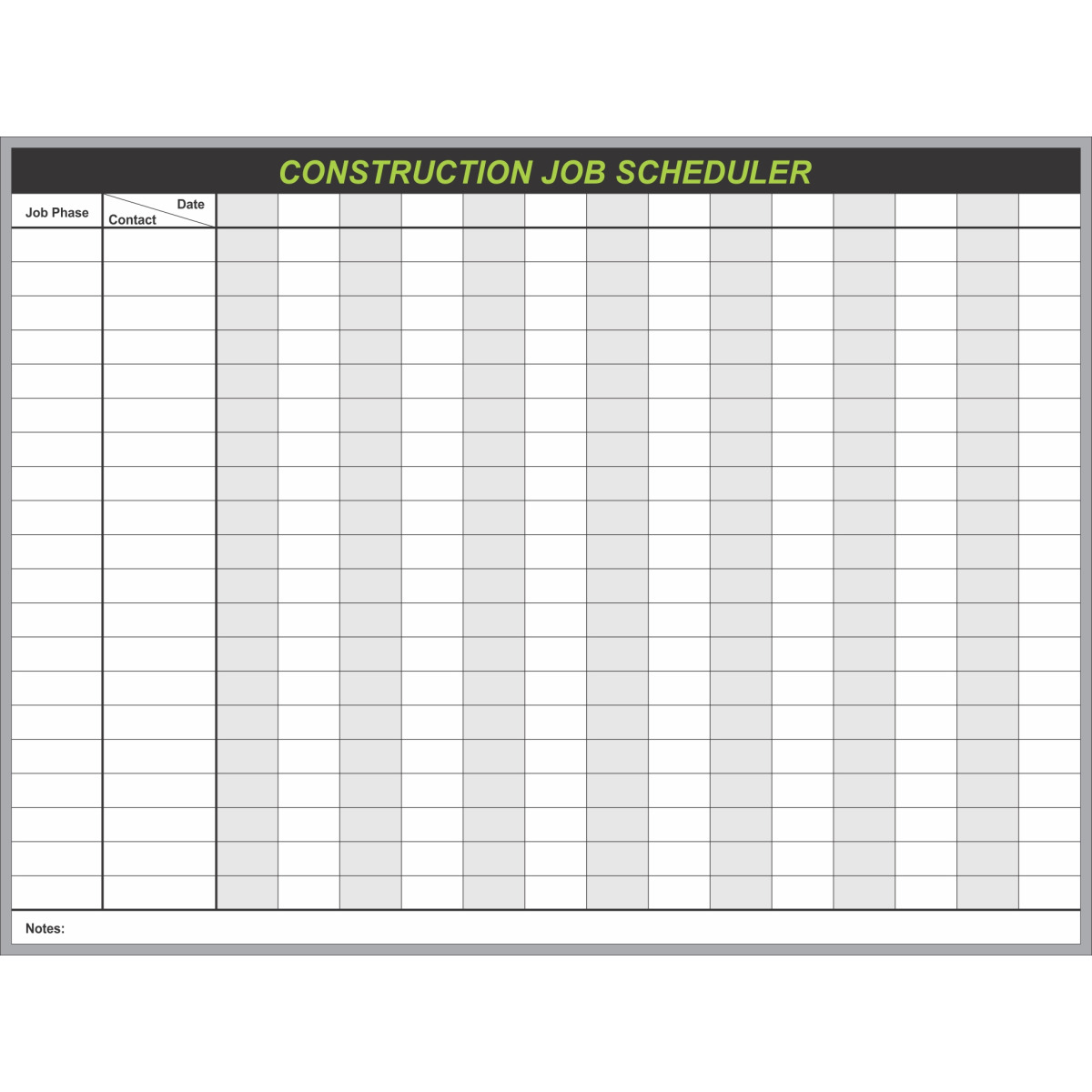 construction project scheduling whiteboard