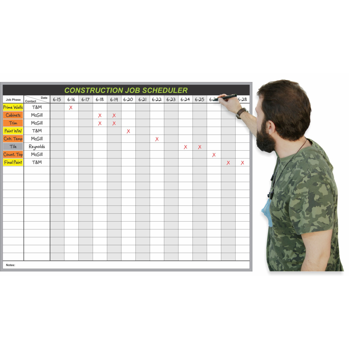 Construction Job Whiteboard Schedule Construction Phases construction-job-whiteboard-schedule-construction-phases