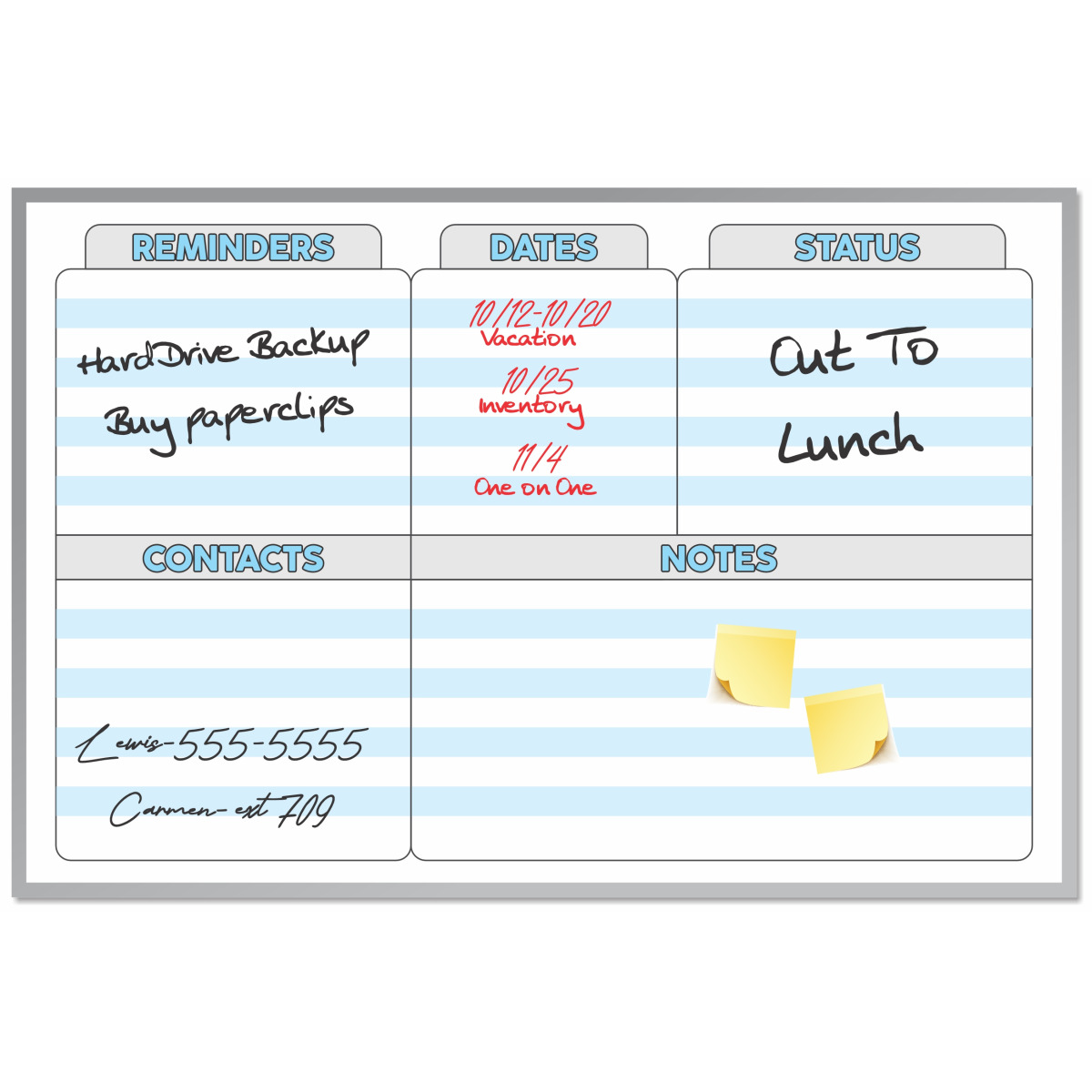 Larger cubicle whiteboard