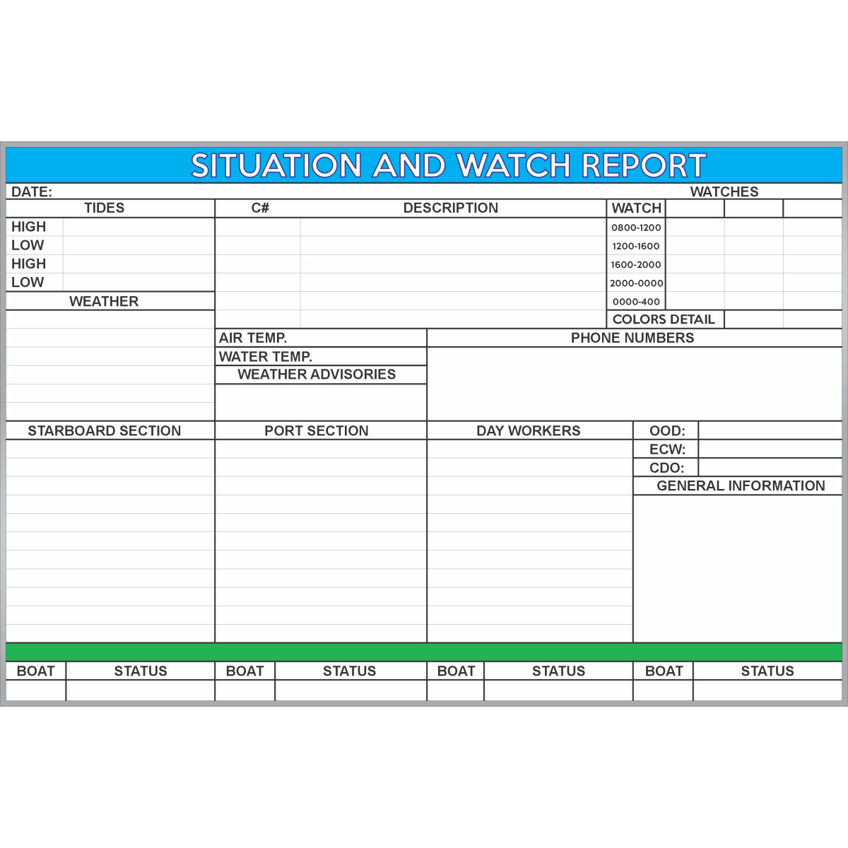 Custom government whiteboard designed with for situation status
