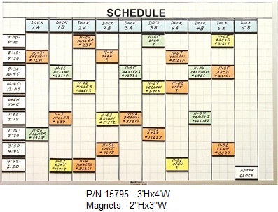 Multi-purpose 2x3 grid whiteboard