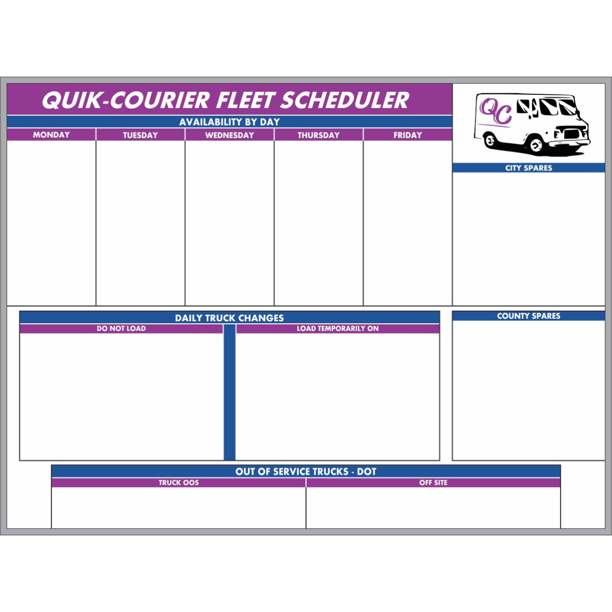 Fleet Schedule Custom Whiteboard