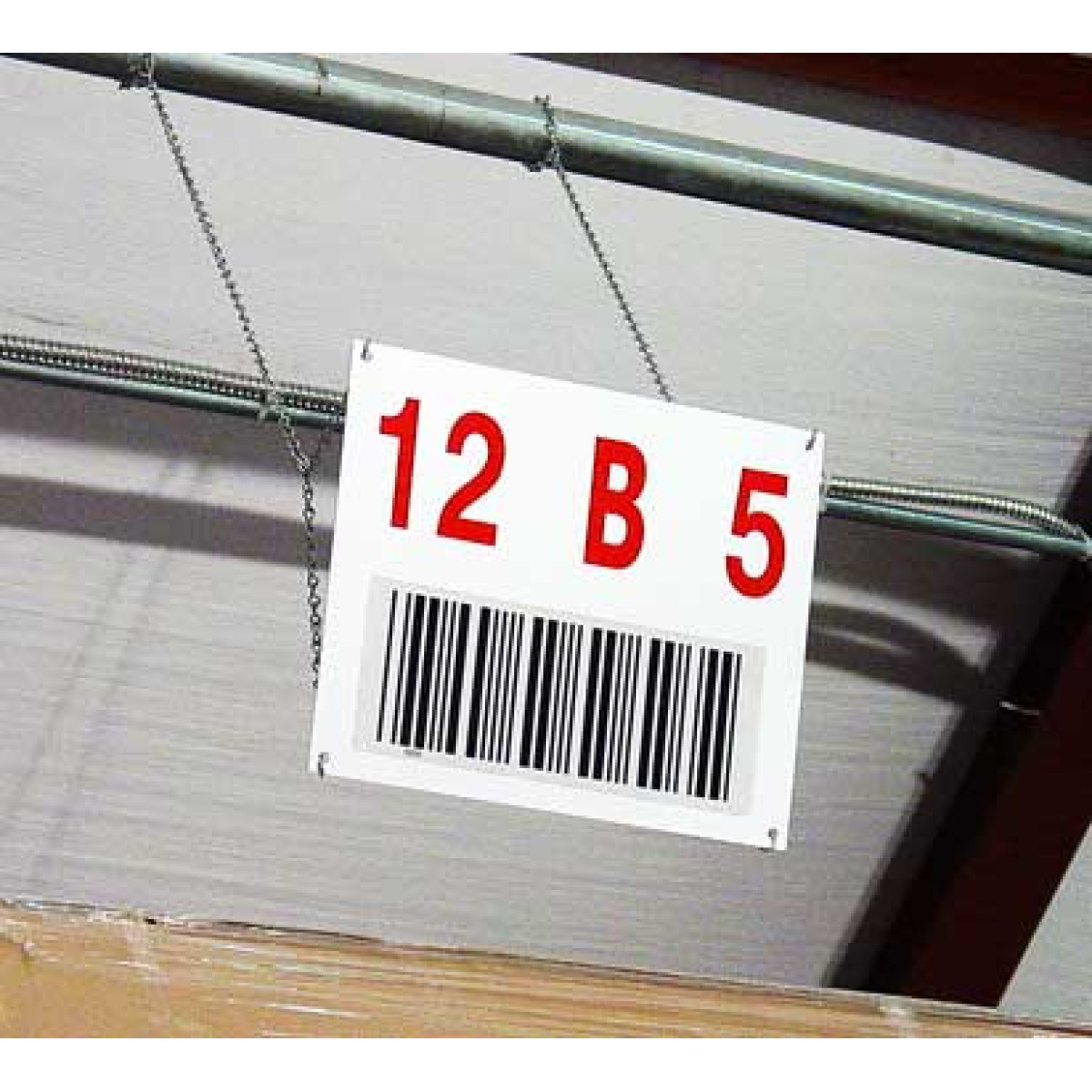 hanging angled sign with 1 view