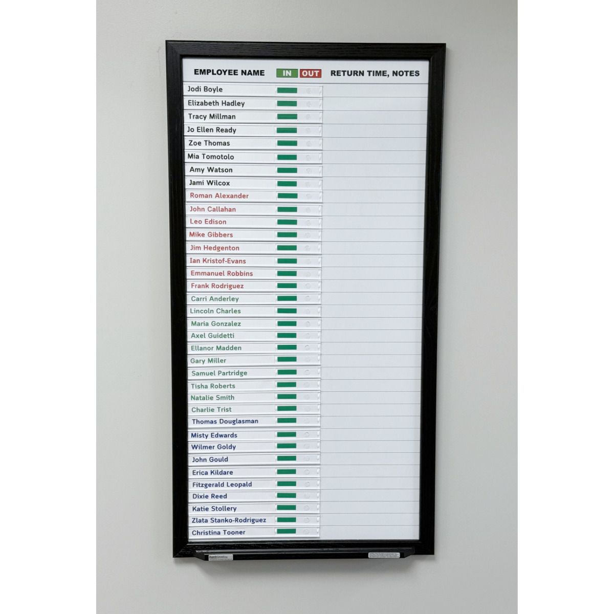 In out Indicator 4'x2' wood frame and tray