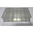 plastic storage box with six compartments