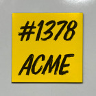 sample 1x1 inch square symbol with job number