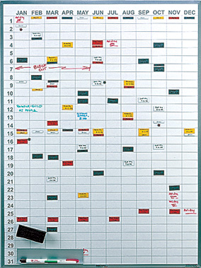 full year calendar whiteboard with magnets