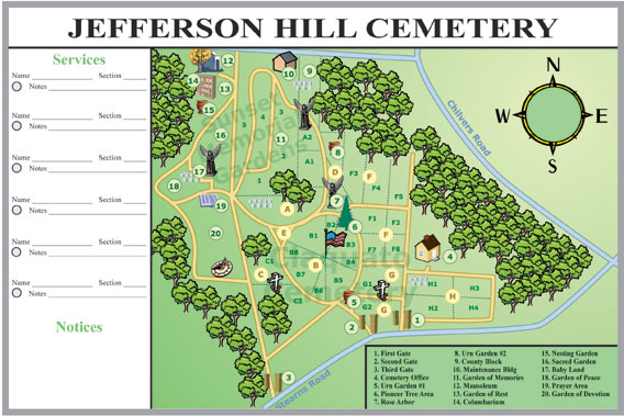 cemetery map whiteboard kit