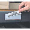 clear pouch adhesive card holder on shelf lip
