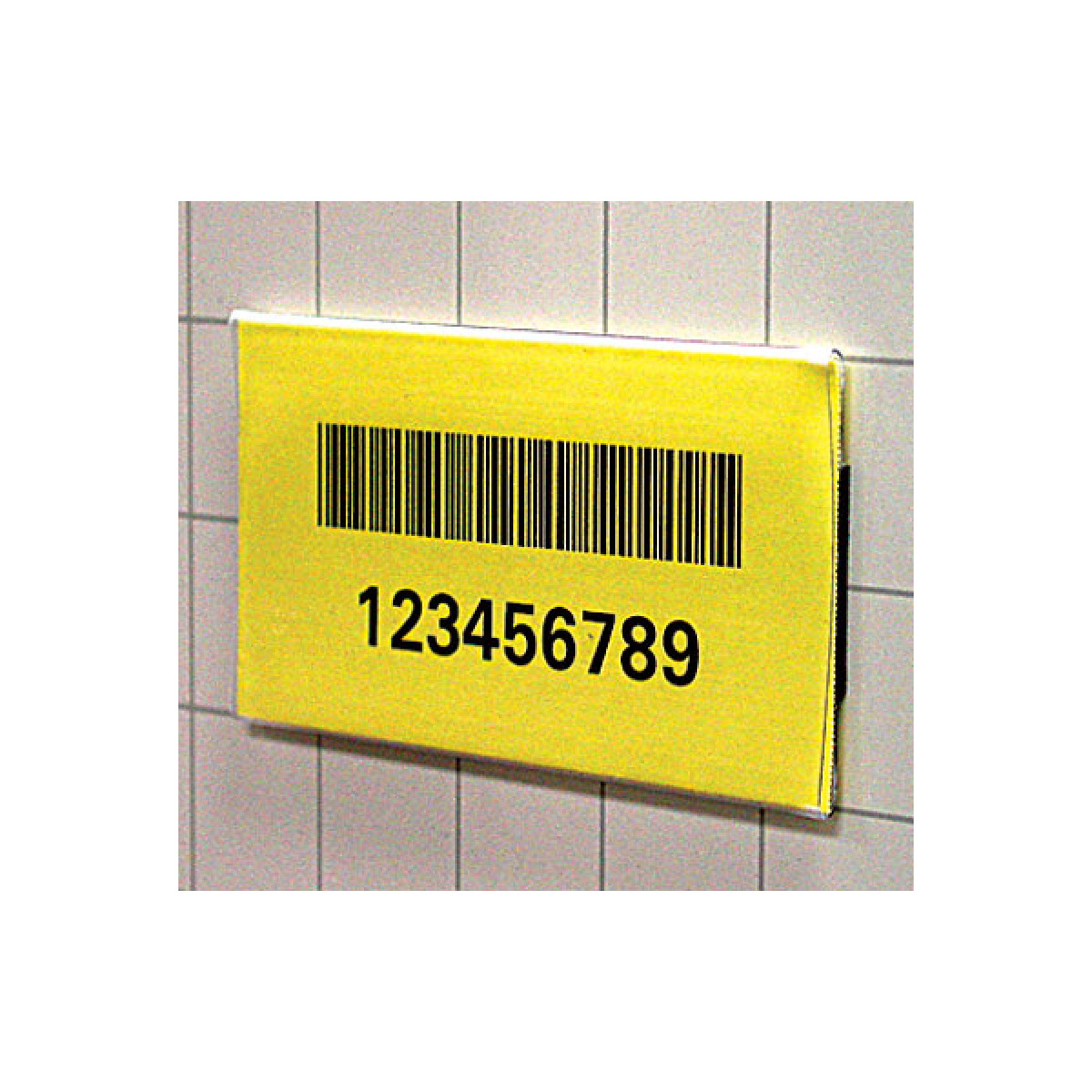 clear tube card label holder with bar code datacard