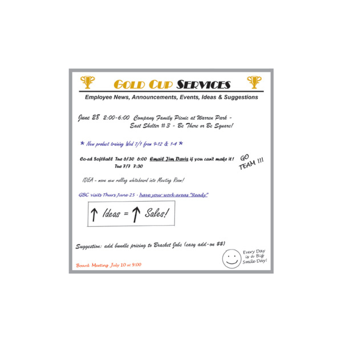 company communication dry erase board company communication dry erase board