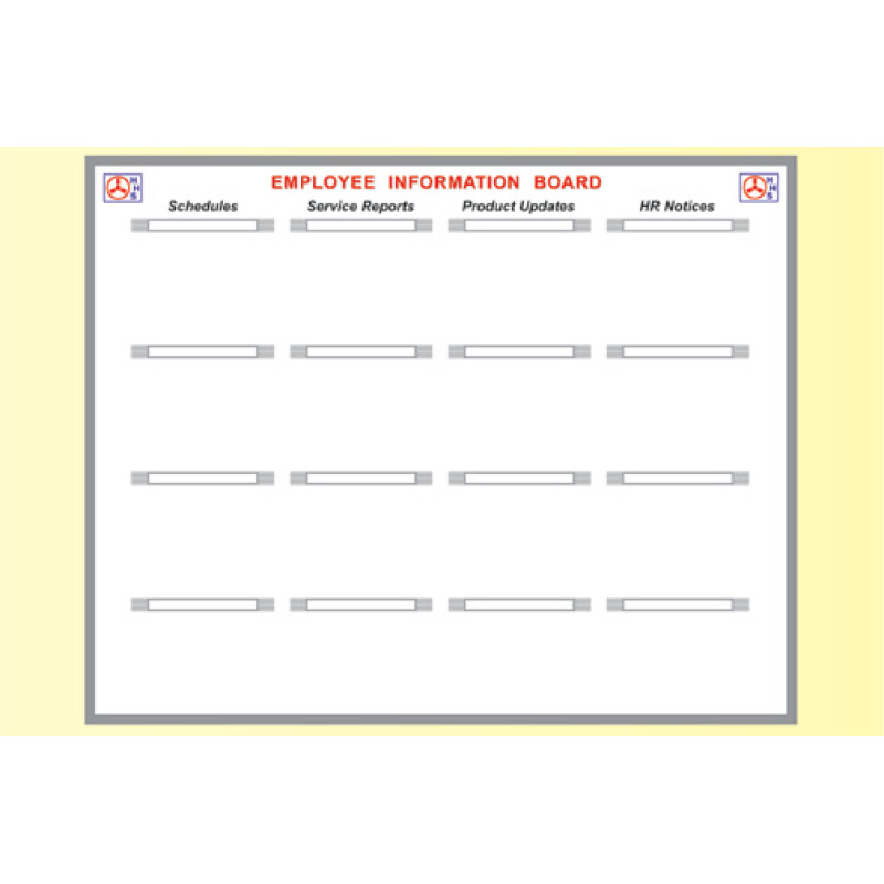 Employee Communication Board | Whiteboard with Paper Holder Grips
