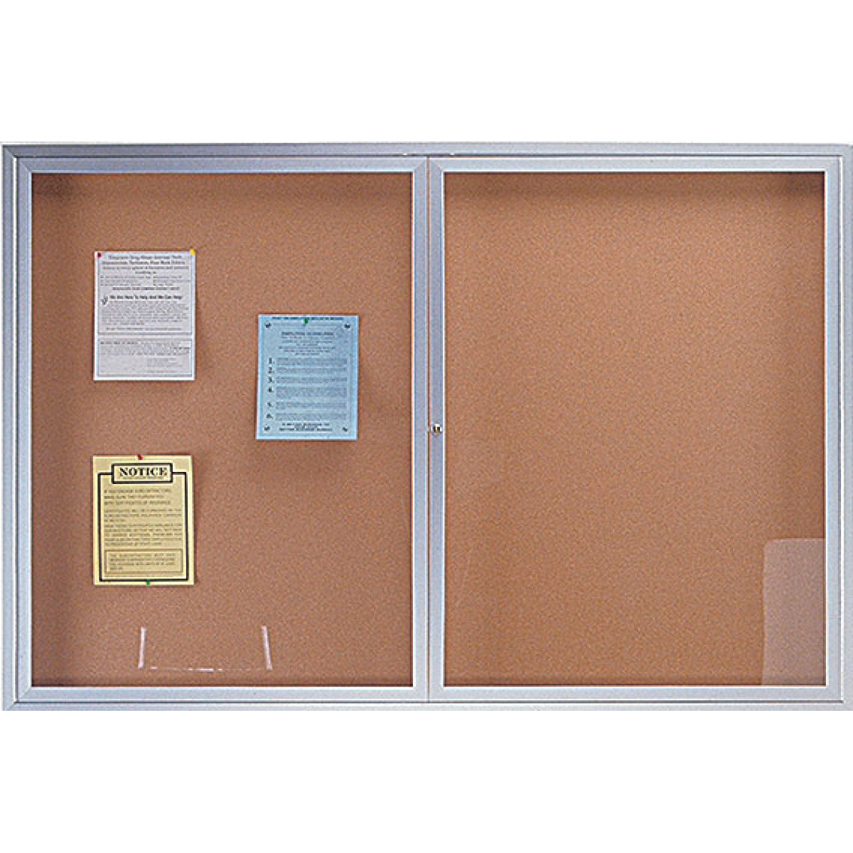 enclosed clear doors cabinet bulletin board