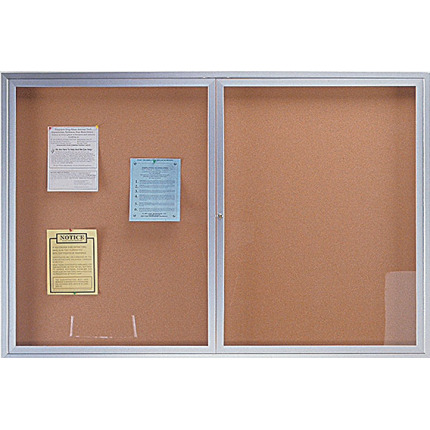 enclosed clear doors cabinet bulletin board