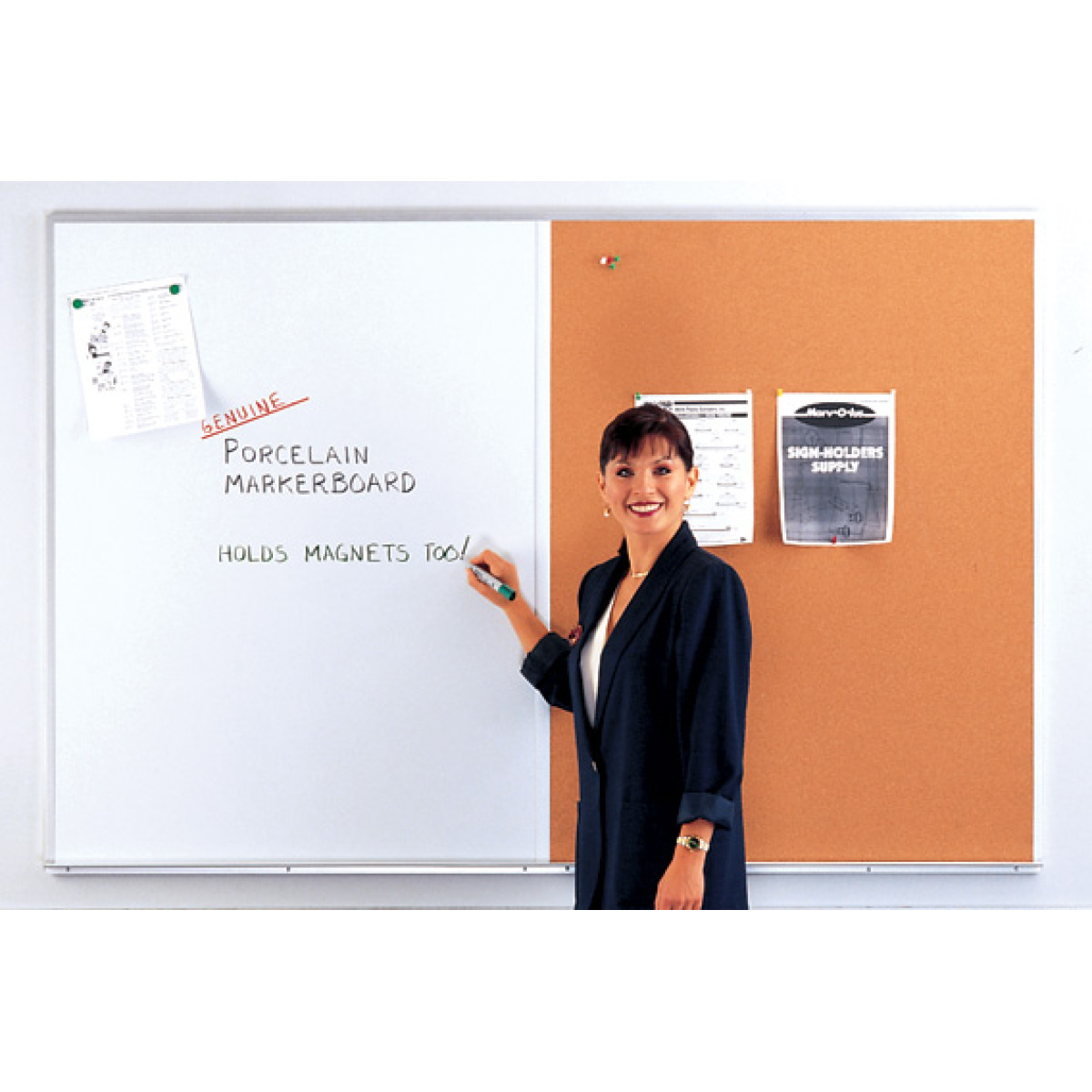 enclosed bulletin board whiteboard combination