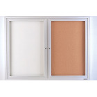 enclosed bulletin board whiteboard combination