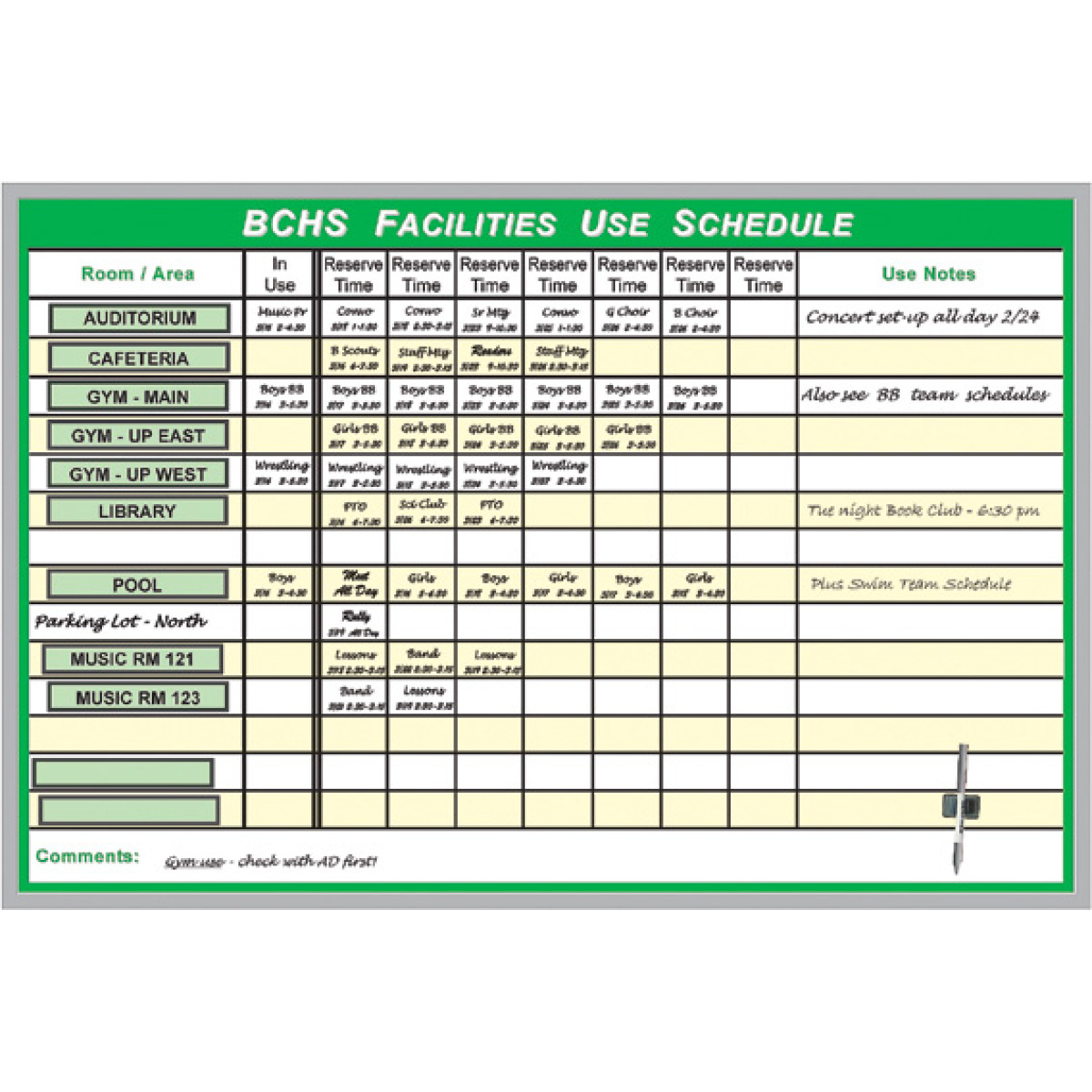 school facilities use board