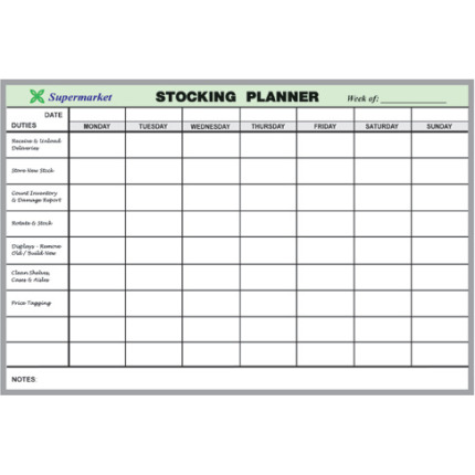 grocery store stocking planner board