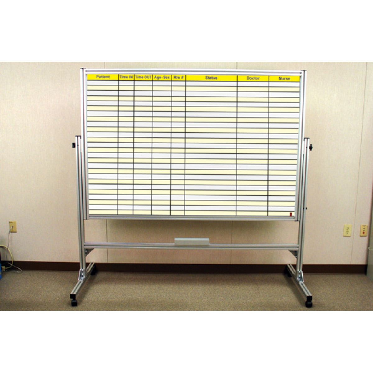 reversible heavy duty custom whiteboard on casters