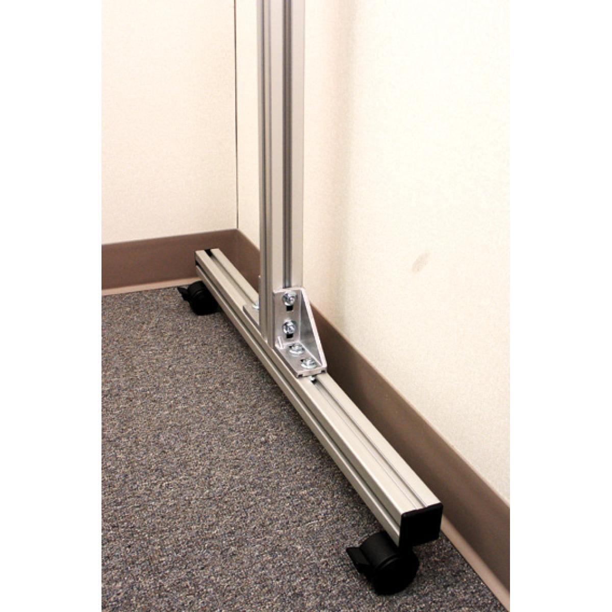 rugged frame with caster wheels