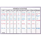 lined whiteboard for checking vehicle status