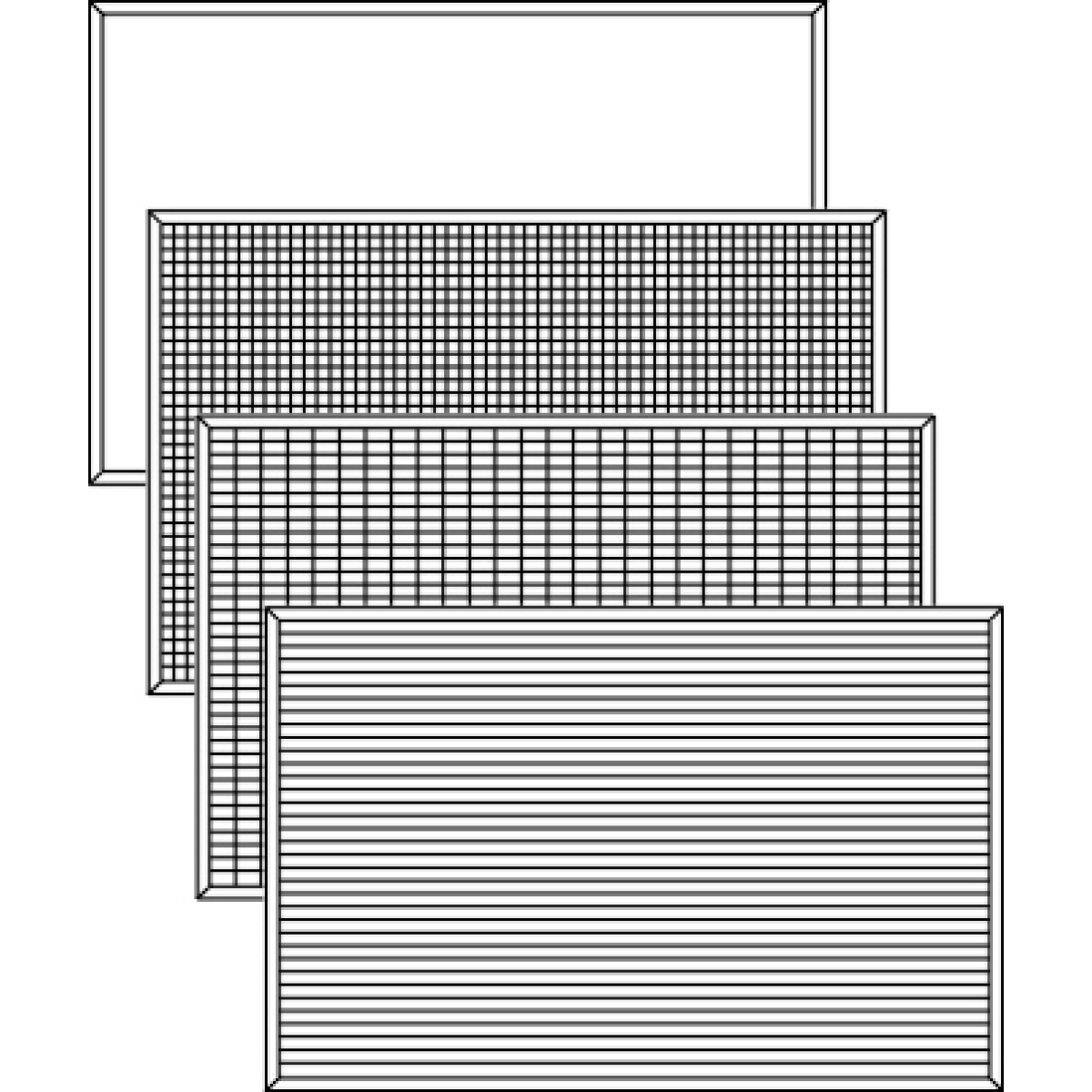plain, gridded and lined magnetic whiteboard panels