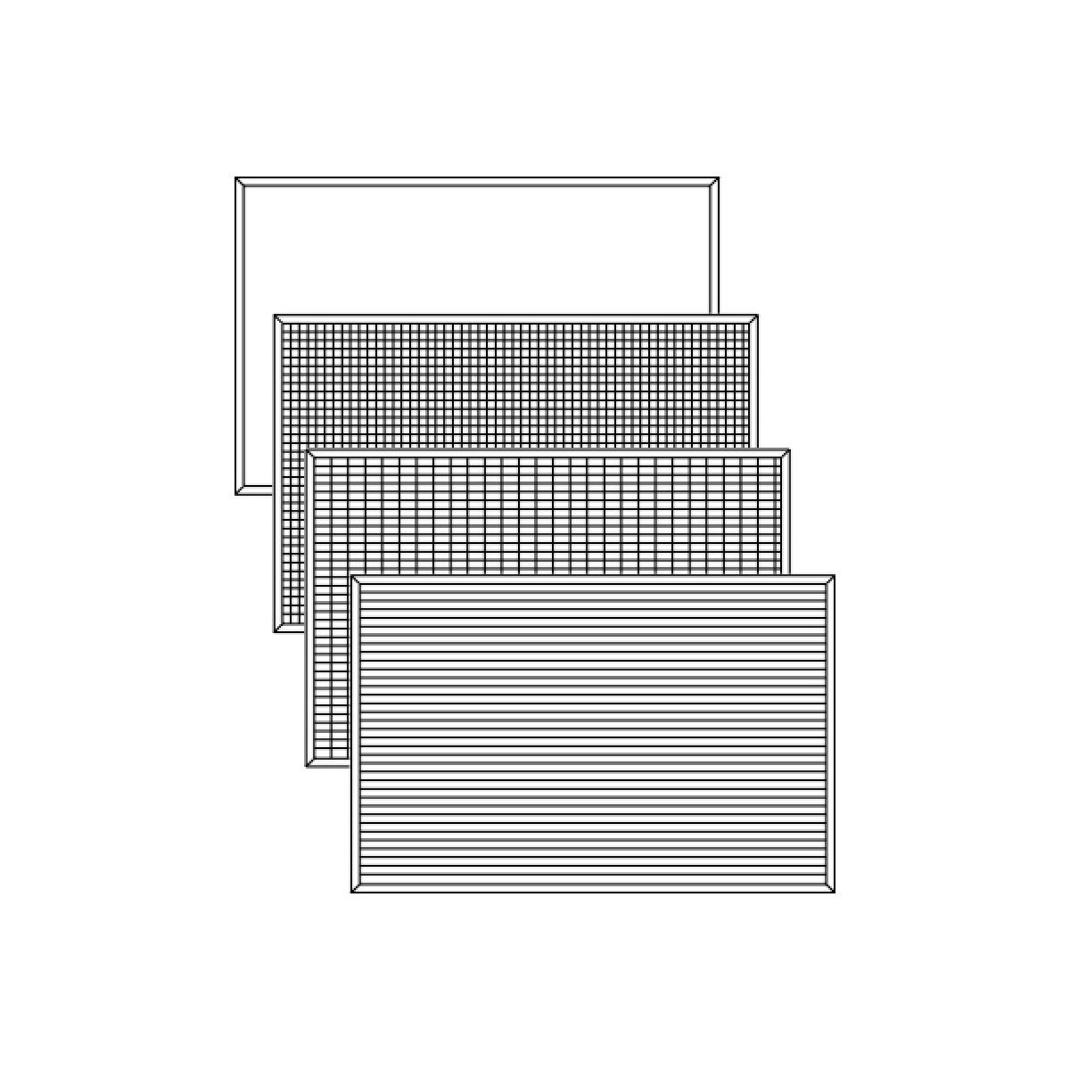 plain, gridded and lined magnetic whiteboard panels