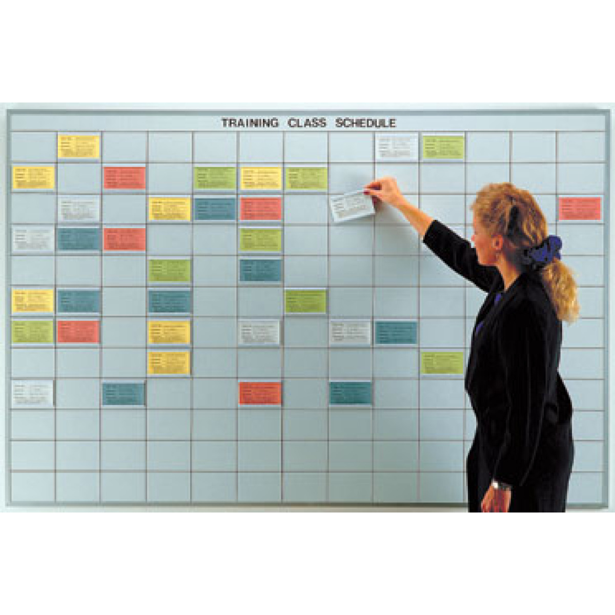 multi-purpose dry erase board with 3x5 grid