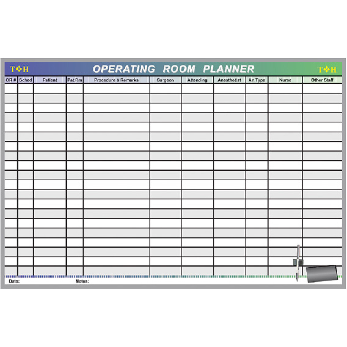 operating room planning board