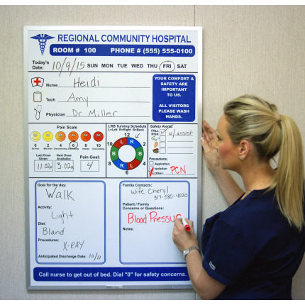 Hospital and Medical Whiteboards Patient Room Board